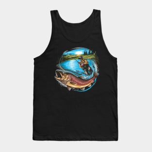 Cool Fishing For Men Women Fisherman Bass Trout Fish Hunting Tank Top